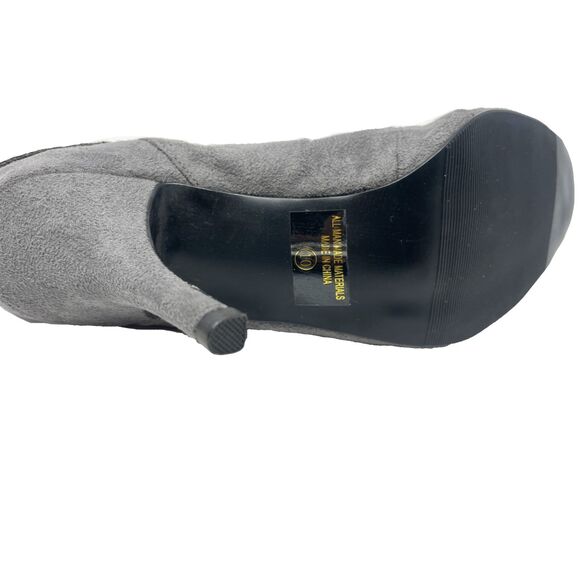 Urban Outfitter Paprika RETRO 80s GRAY Cuff ANKLE Pull On Heeled Booties 10 - Picture 3 of 11